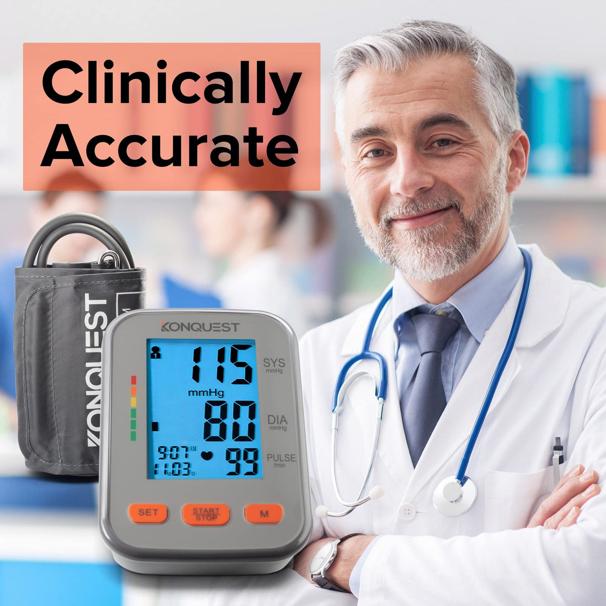 Automatic Upper Arm Blood Pressure Monitor Extra Large Cuff M228