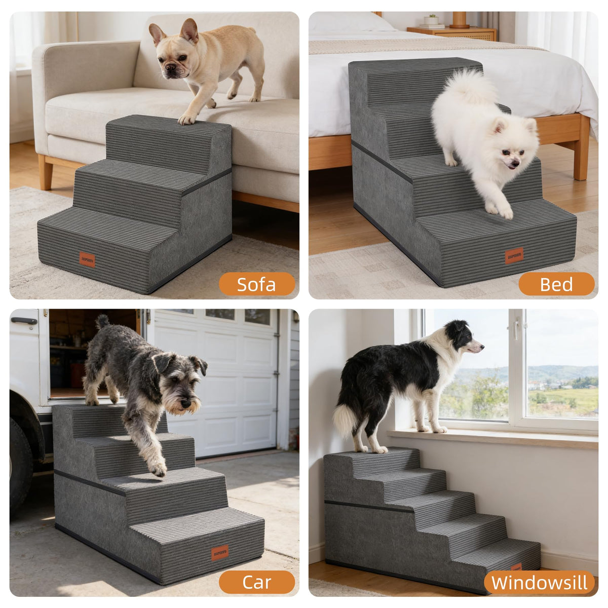 3-Step Non-Slip Dog Stairs with Washable Cover R75707