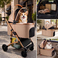 Khaki 3-in-1 Pet Stroller with Detachable Carrier X721
