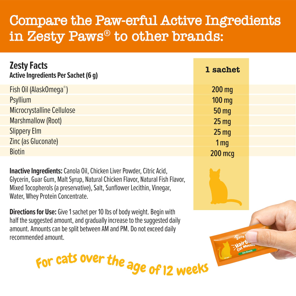 Chicken Omega 3 Cat Hairball Mousse 14 Ct O877356