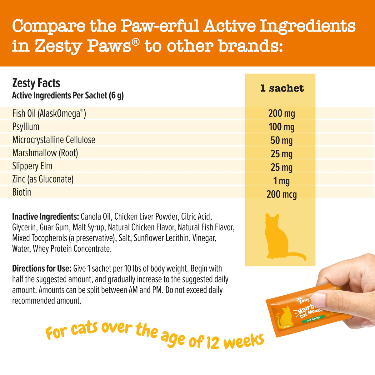 Chicken Omega 3 Cat Hairball Mousse 14 Ct O877356