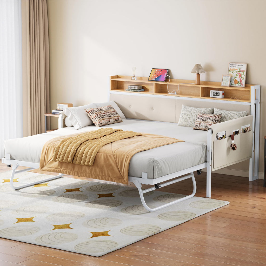 White Daybed with Trundle S490189