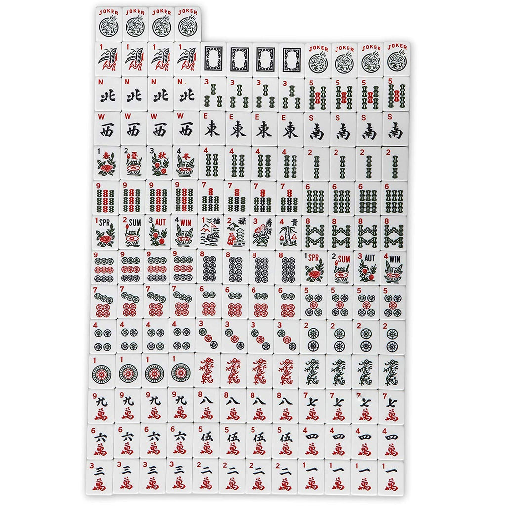 166 Tiles 4 Colors Mahjong Set with Soft Bag O754879