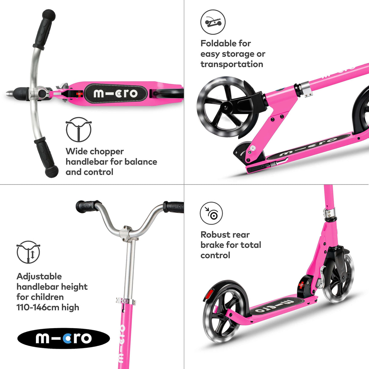 2 Wheel Foldable Kids Scooter with Adjustable Handlebar C6494