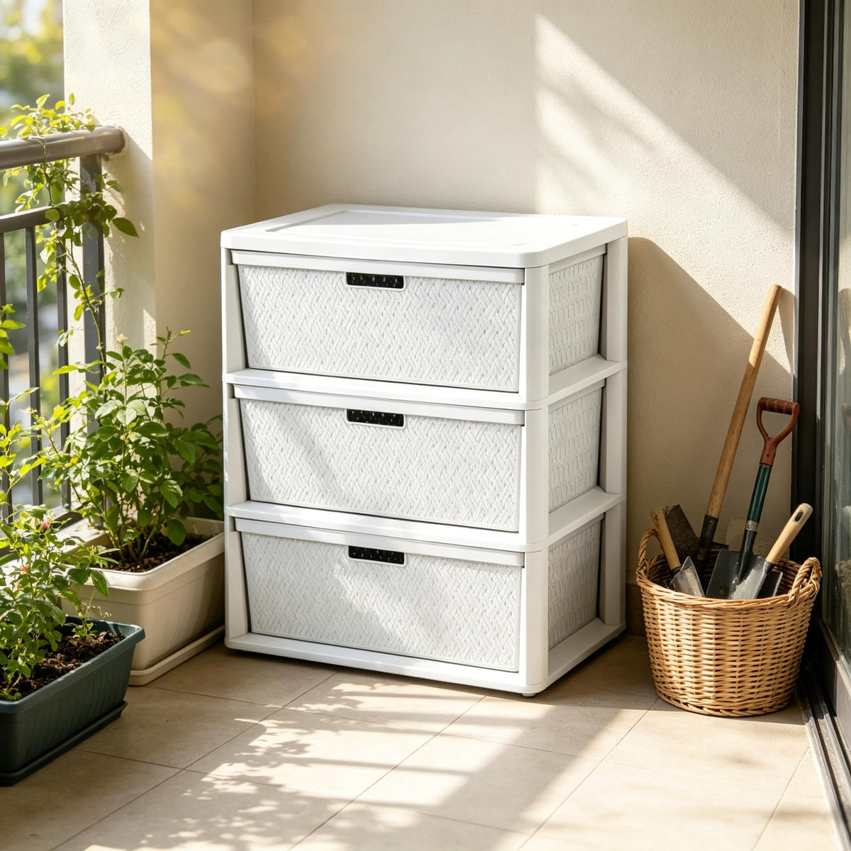 White 3 Drawer Storage Tower H307