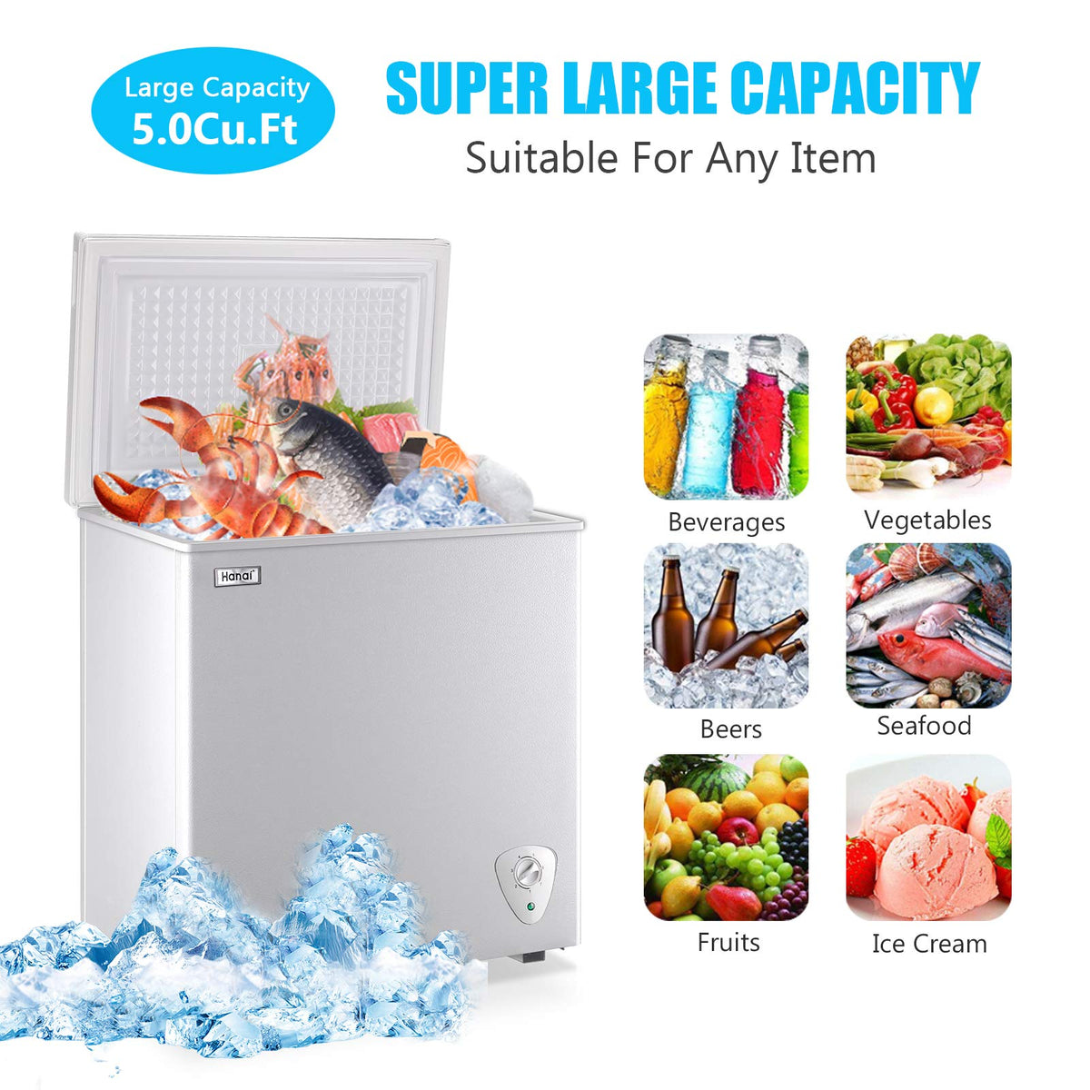 White 5.0 Cu.Ft Chest Freezer R304796