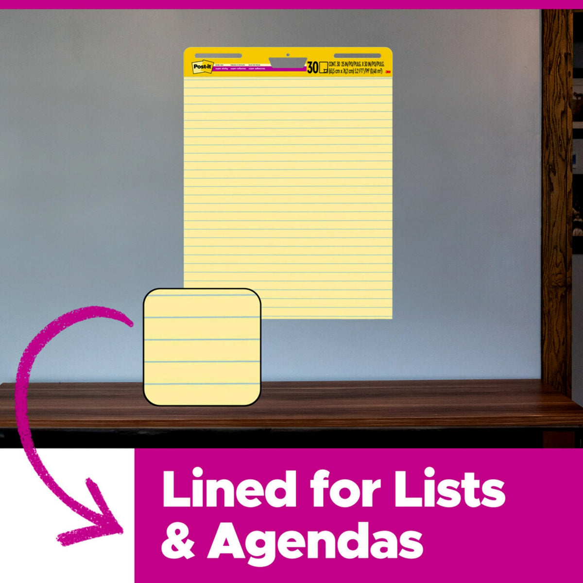 Yellow Lined Self Stick Flip Chart Paper S109360