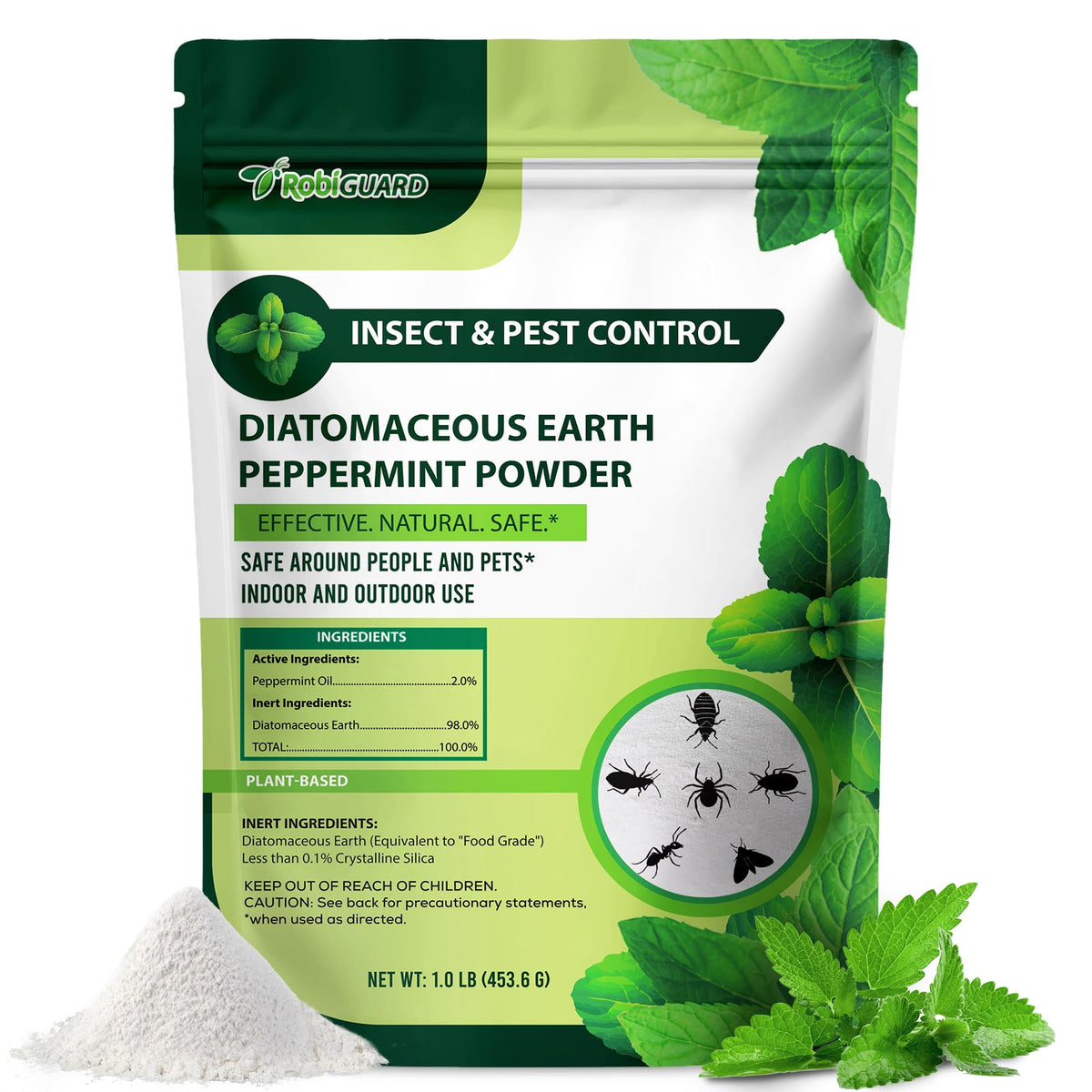 Food Grade Diatomaceous Earth Peppermint Powder 1 lb S12718