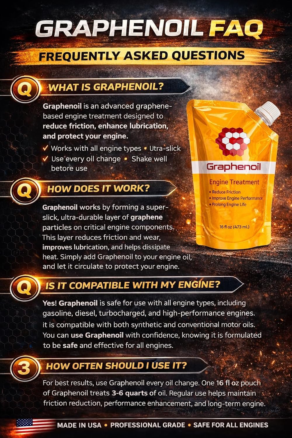 Graphene Engine Treatment, Pack of 6 – 16 oz Pouches E209395