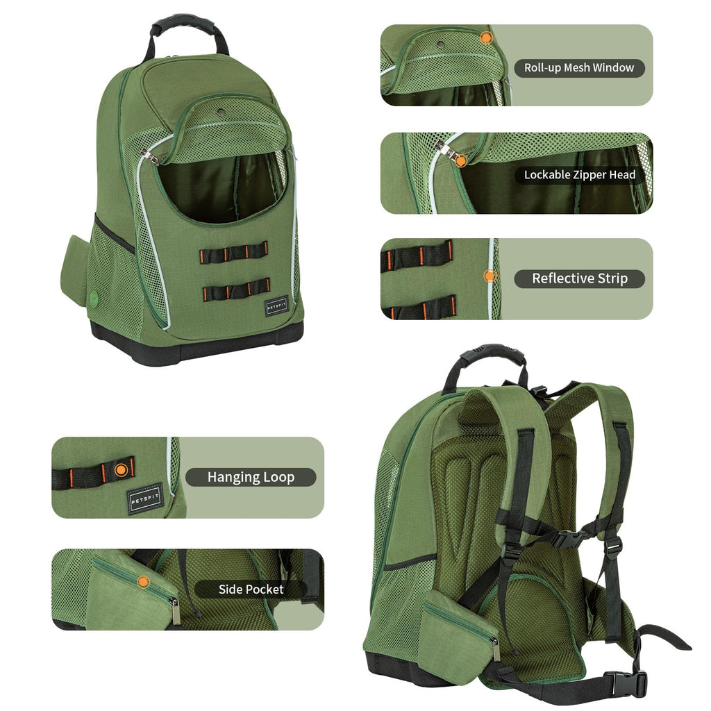 Green Pet Dog Carrier Backpack with Large Ventilations Z2277