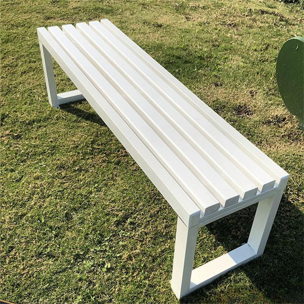 White Metal Frame Patio Bench A227823