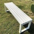 White Metal Frame Patio Bench A227823