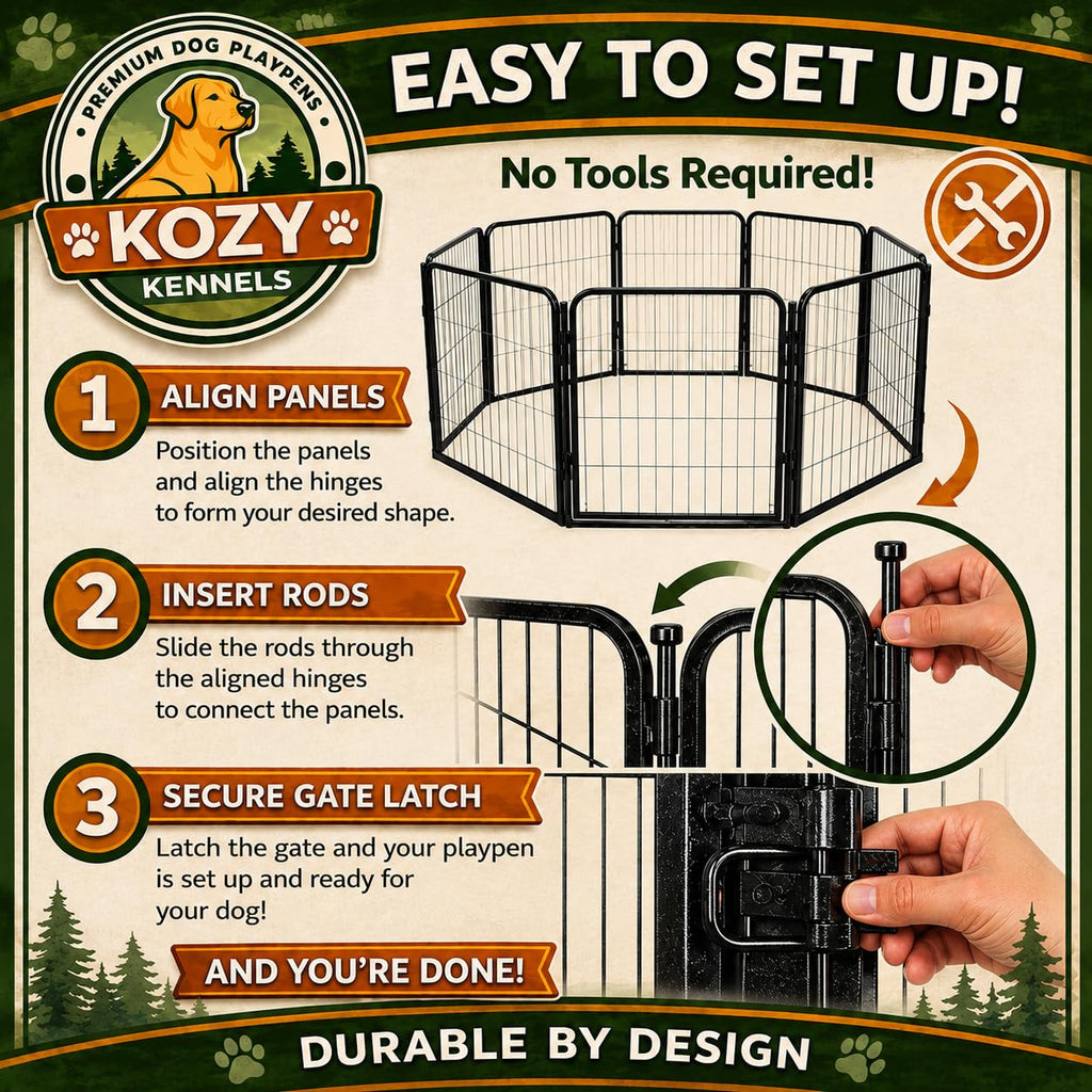 40'' 16 Panels Portable Dog Playpen V549418