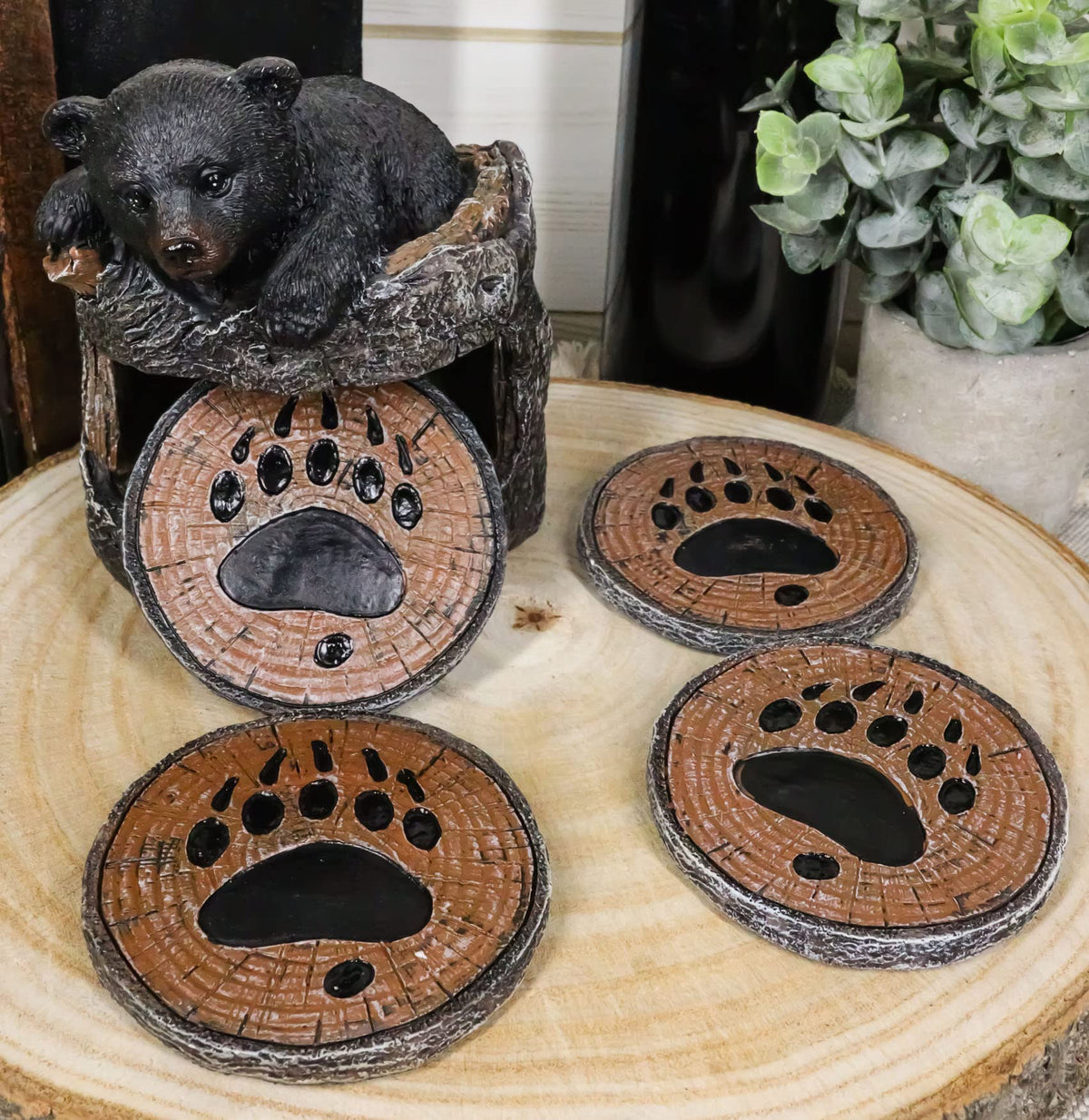 Black Bear Coaster Set with 4 Coasters P34099