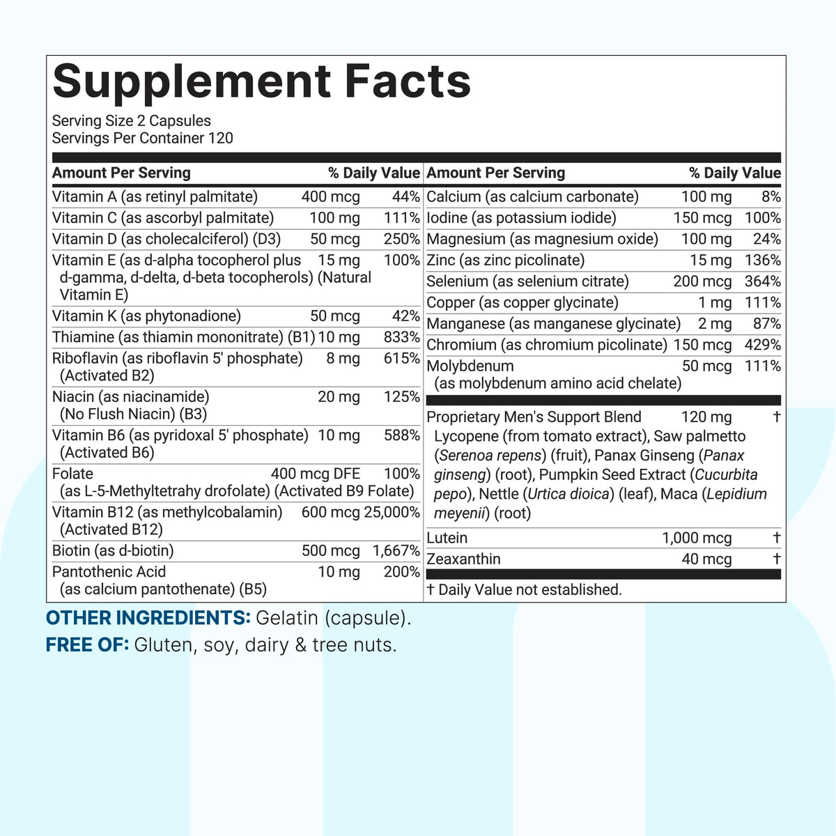 240 Capsules Multivitamin with B Complex & Methylfolate V86023