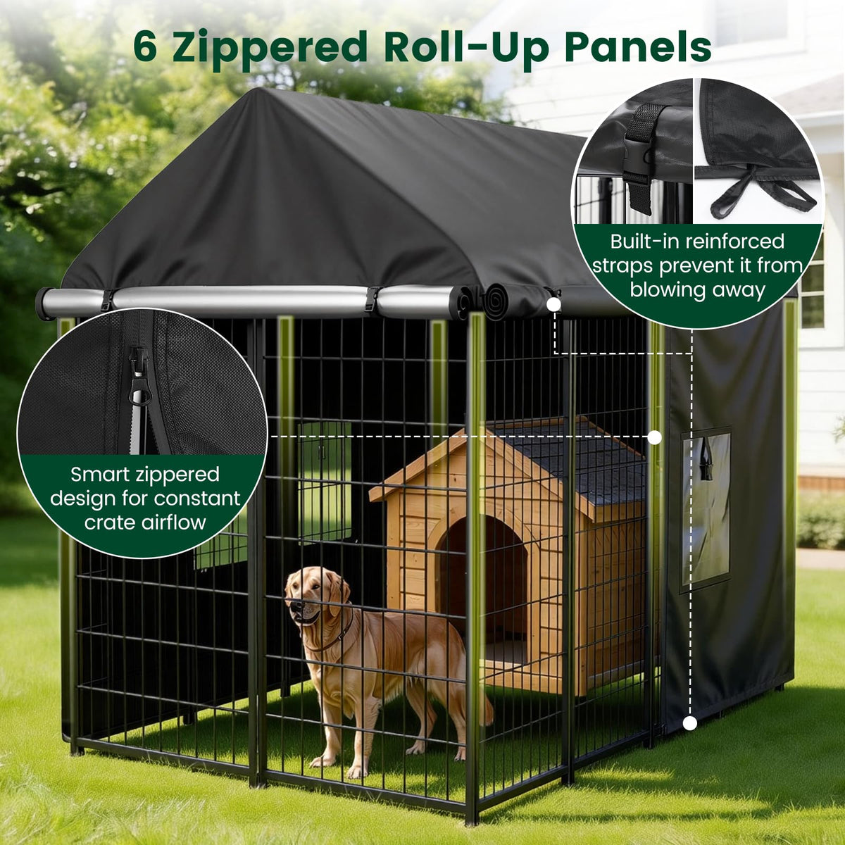 8x4x6ft Waterproof Dog Kennel Cover X574