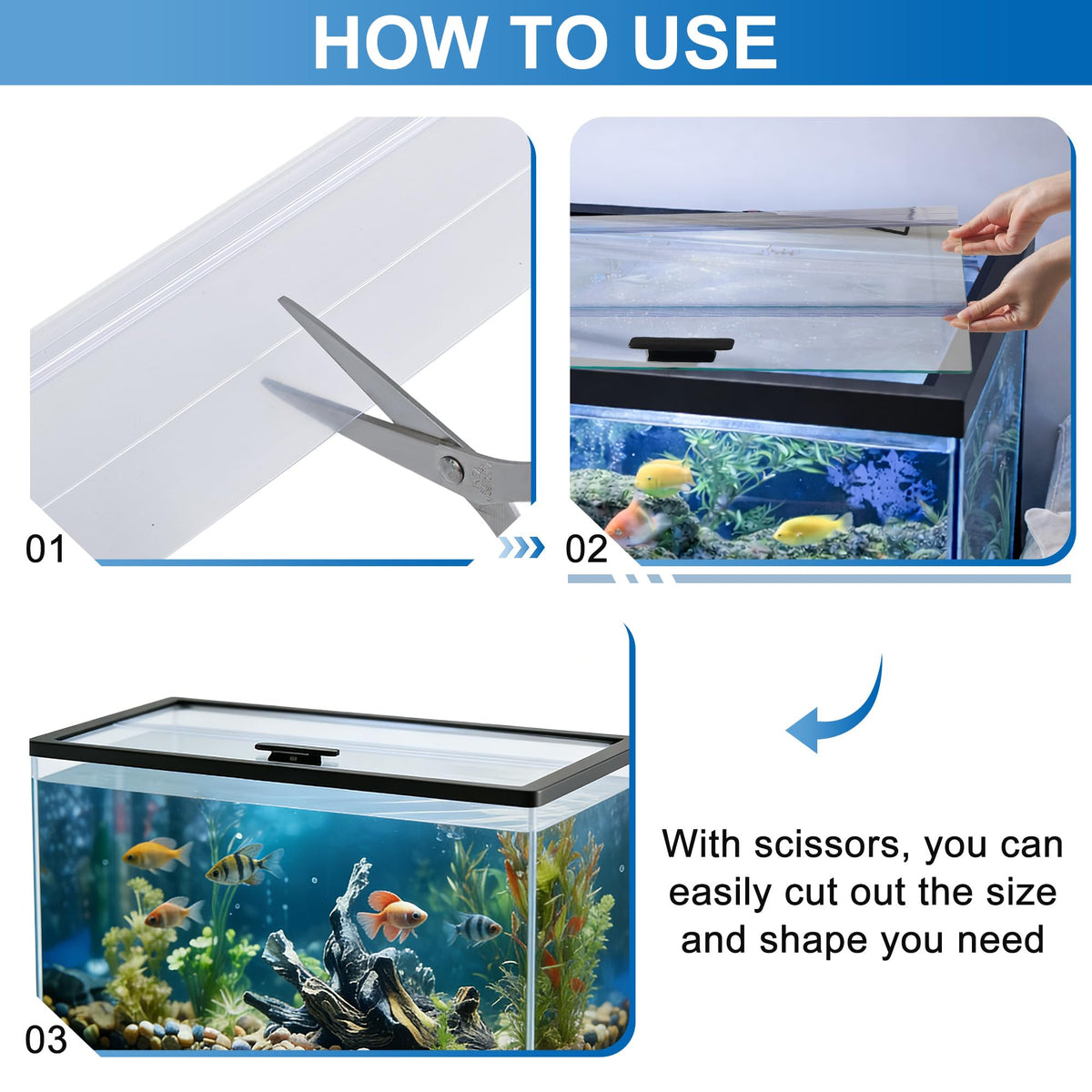 Clear Tempered Glass Aquarium Lid M9622