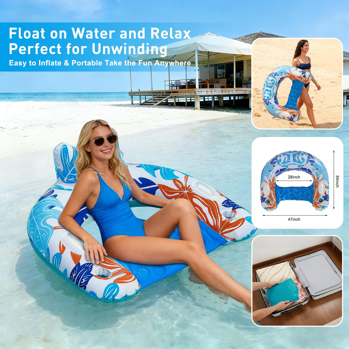 3 Pack Inflatable Pool Floats T317742
