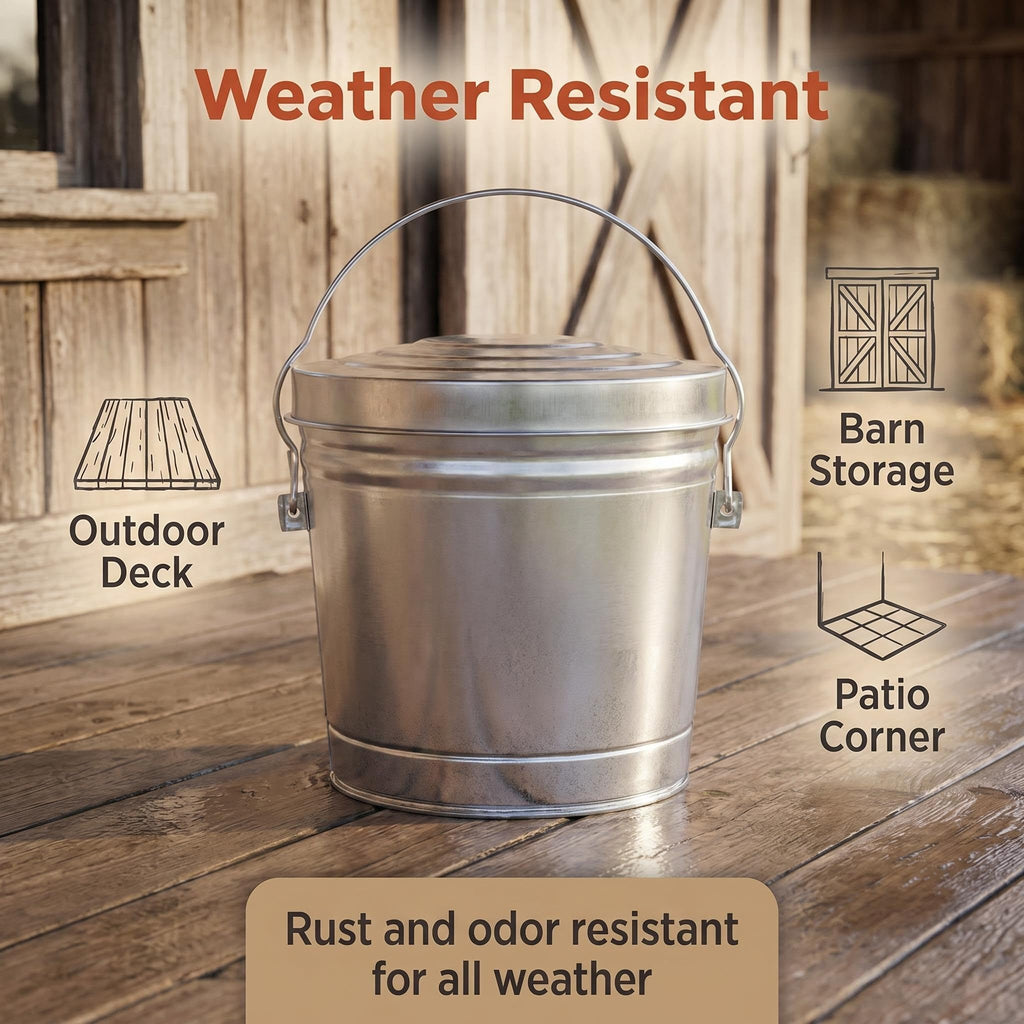 6 Gallon Galvanized Steel Storage Container with Locking Lid Z446