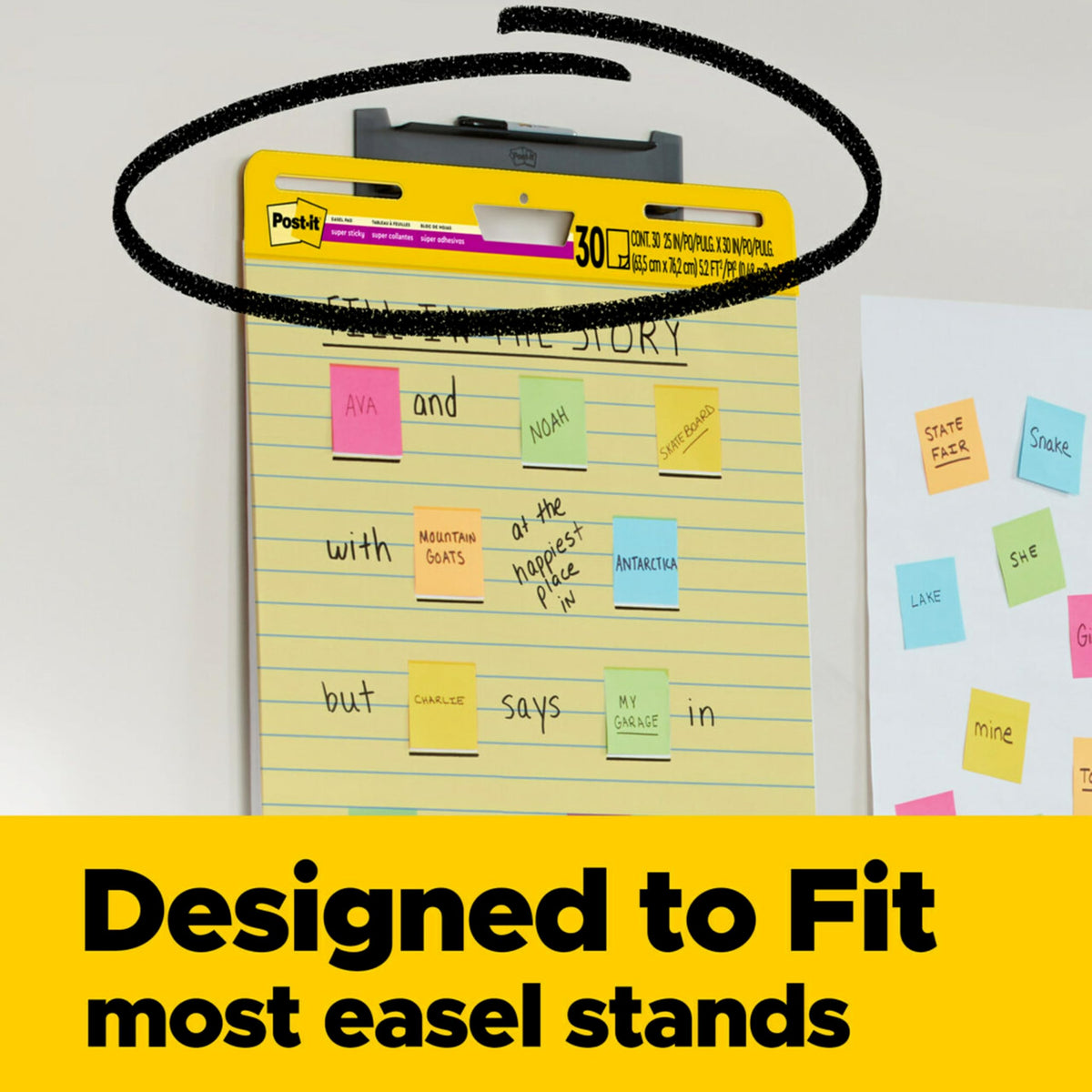 Yellow Lined Self Stick Flip Chart Paper S109360