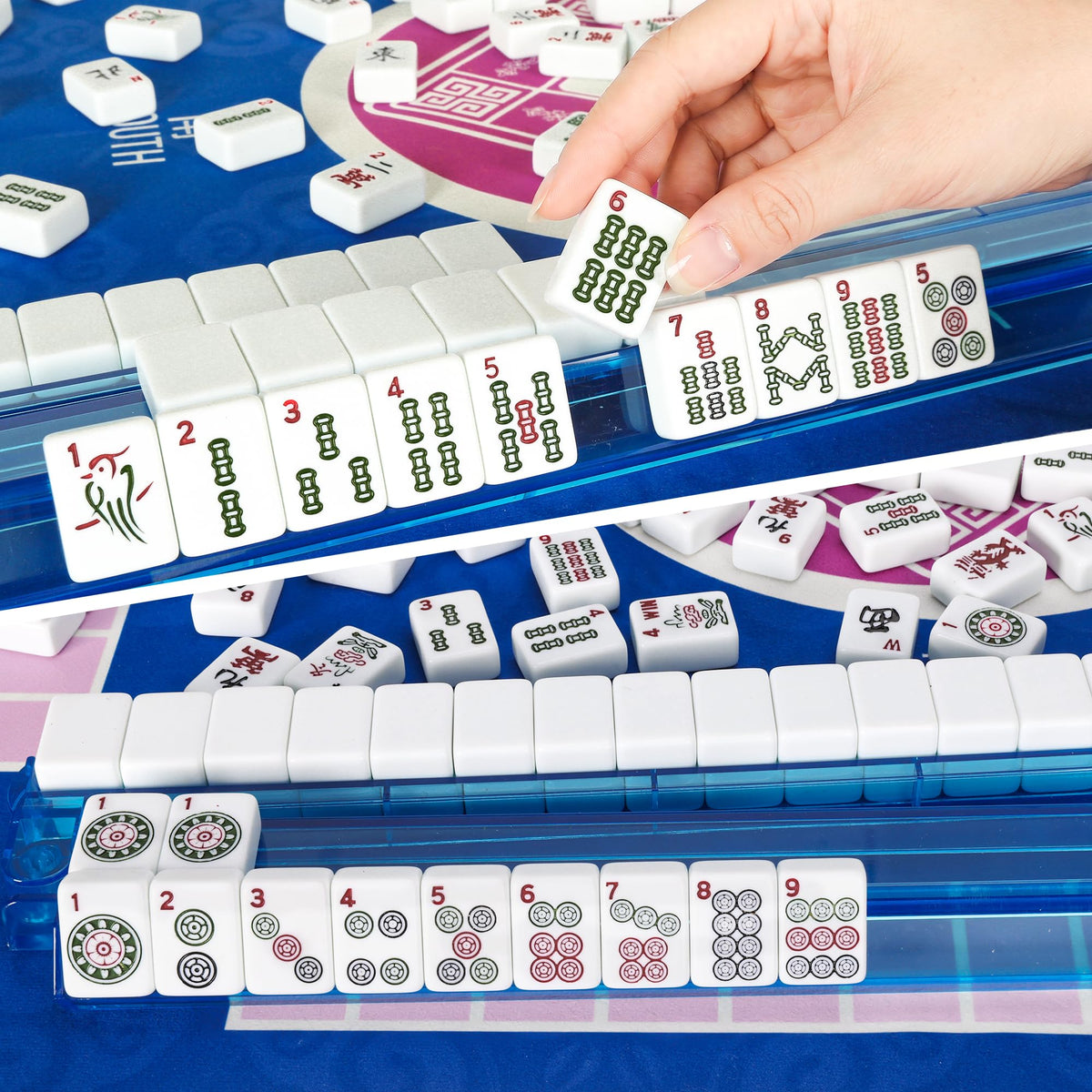 American Mahjong Game Set with Mat and Racks Y687970