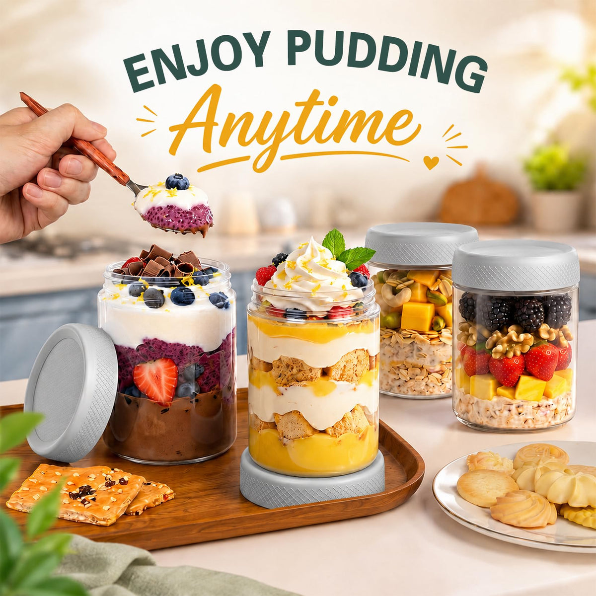 12 Pack 16 oz Glass Jars with Lid Y5541