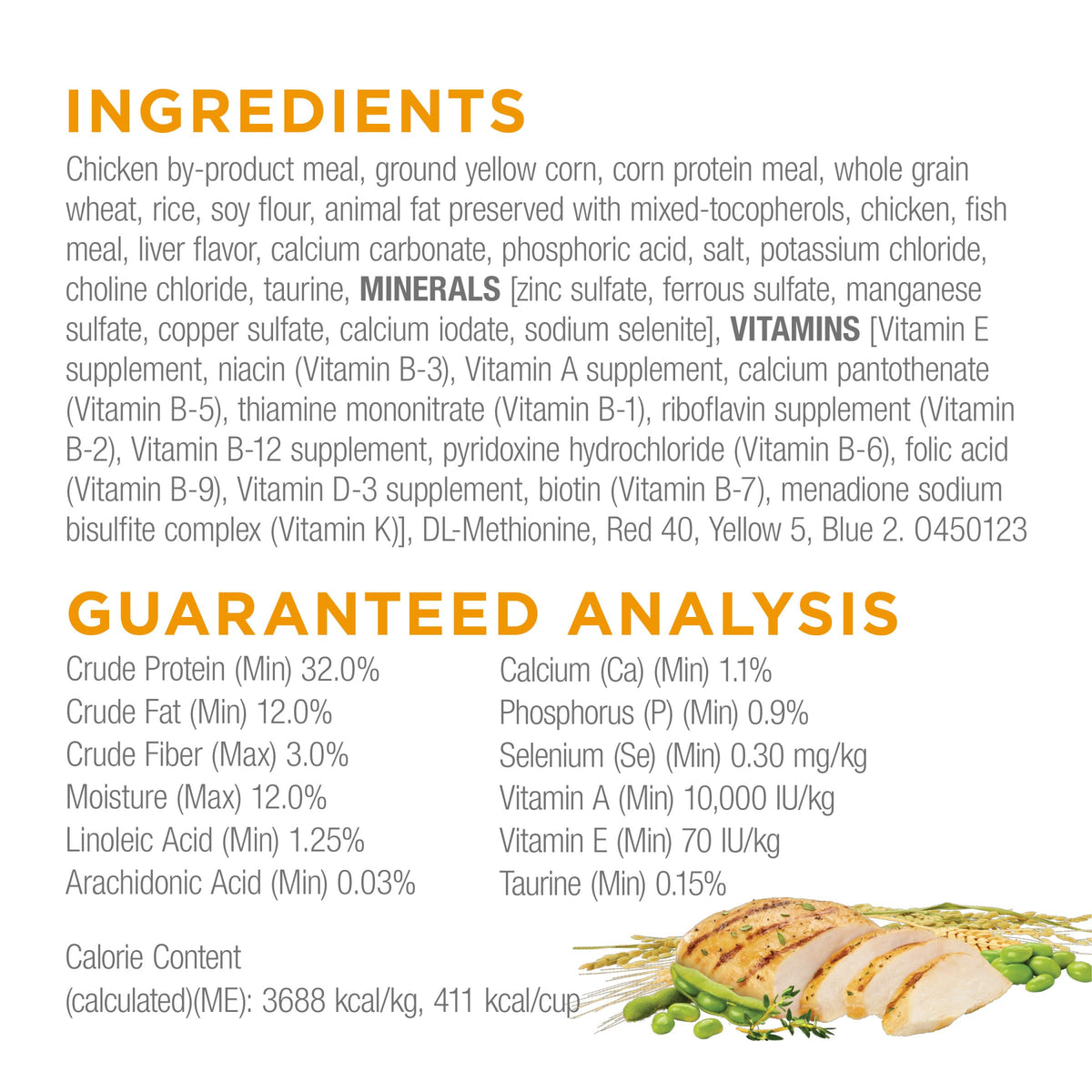 High Protein Chicken Dry Cat Food 4 3.15 lb B59195
