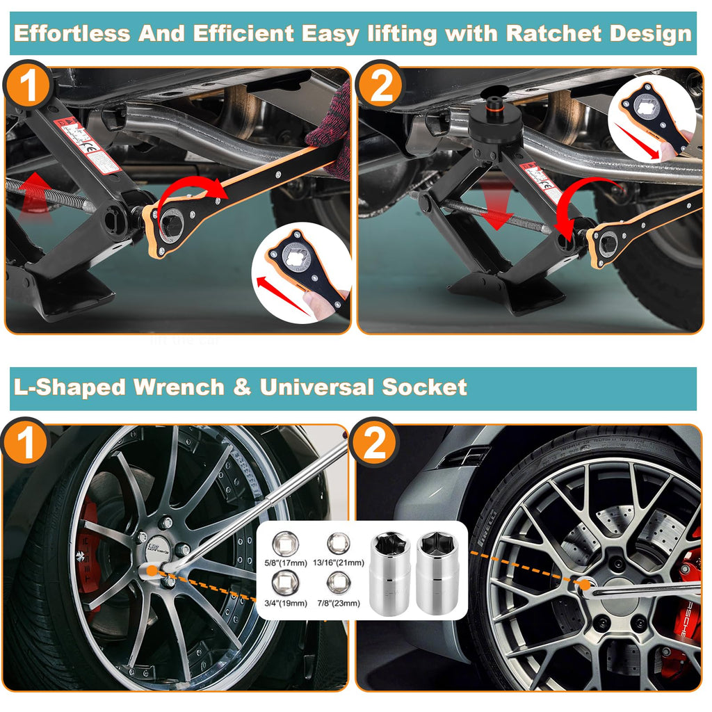 Scissor Jack Kit with Lug Wrench and Jack Pad M62983