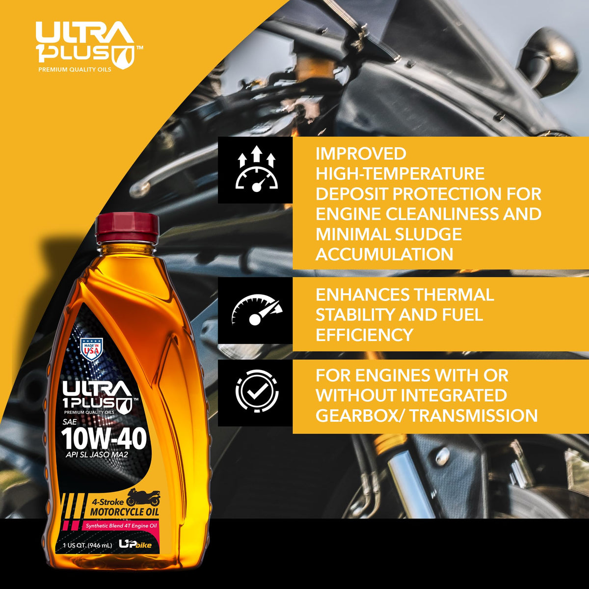 10W-40 Synthetic Blend Motorcycle Oil 1 Gallon M48691