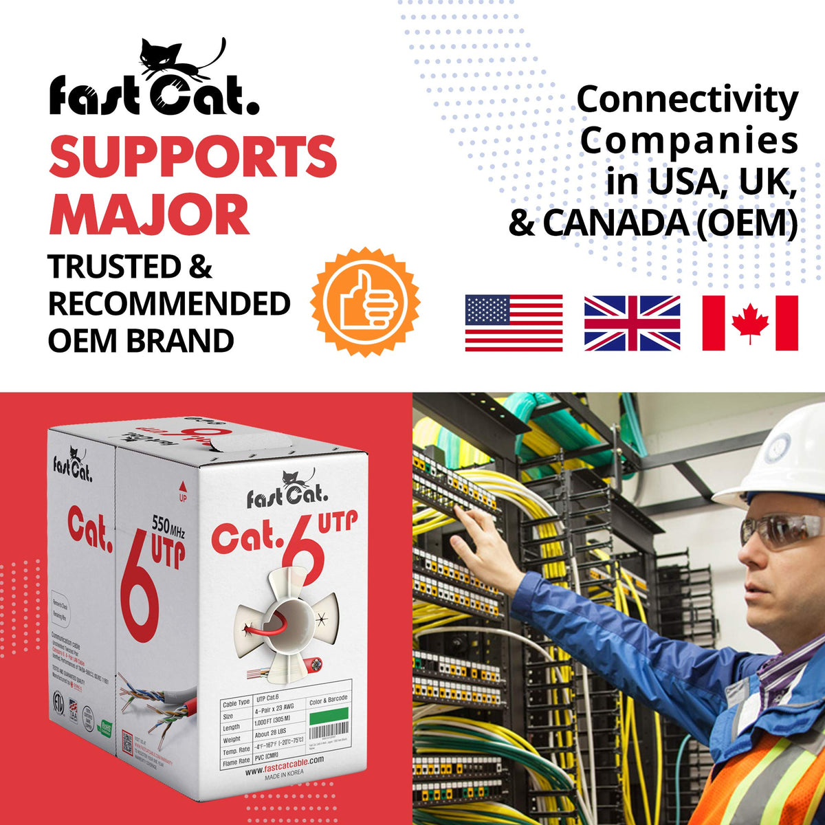 Cat 6 Ethernet Cable 1000ft Blue 23 AWG CMR Solid Bare Copper J32336