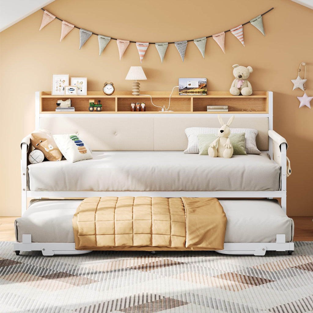 White Daybed with Trundle S490189