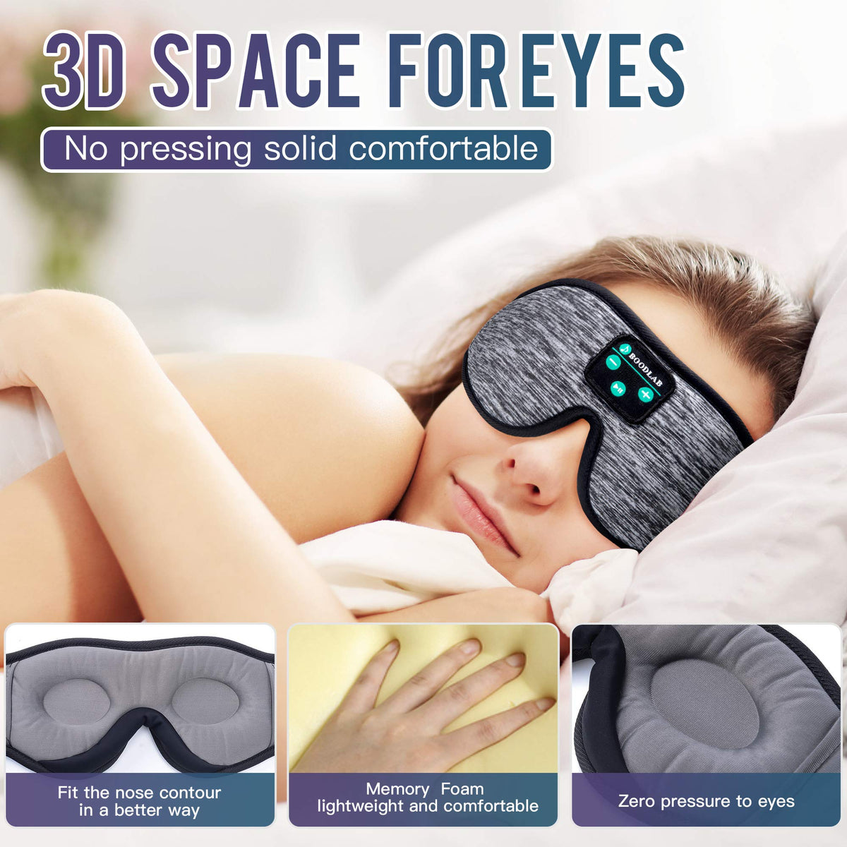 3D Sleep Mask with Bluetooth Headphones B29018