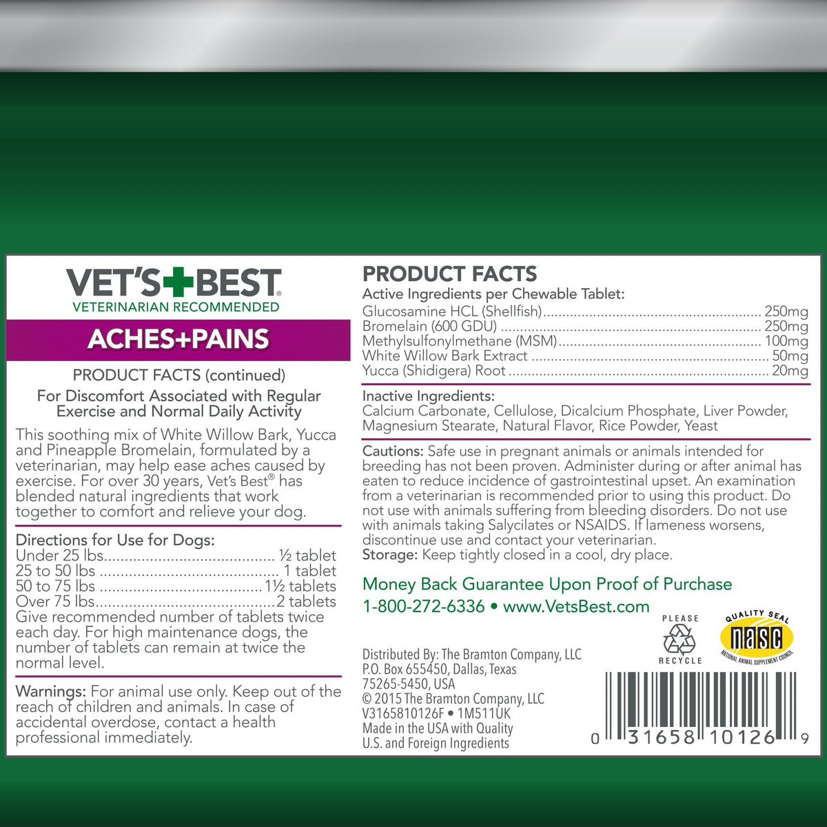 Dog Hip & Joint Support Tablets 150 Count Pack of 2 V8595