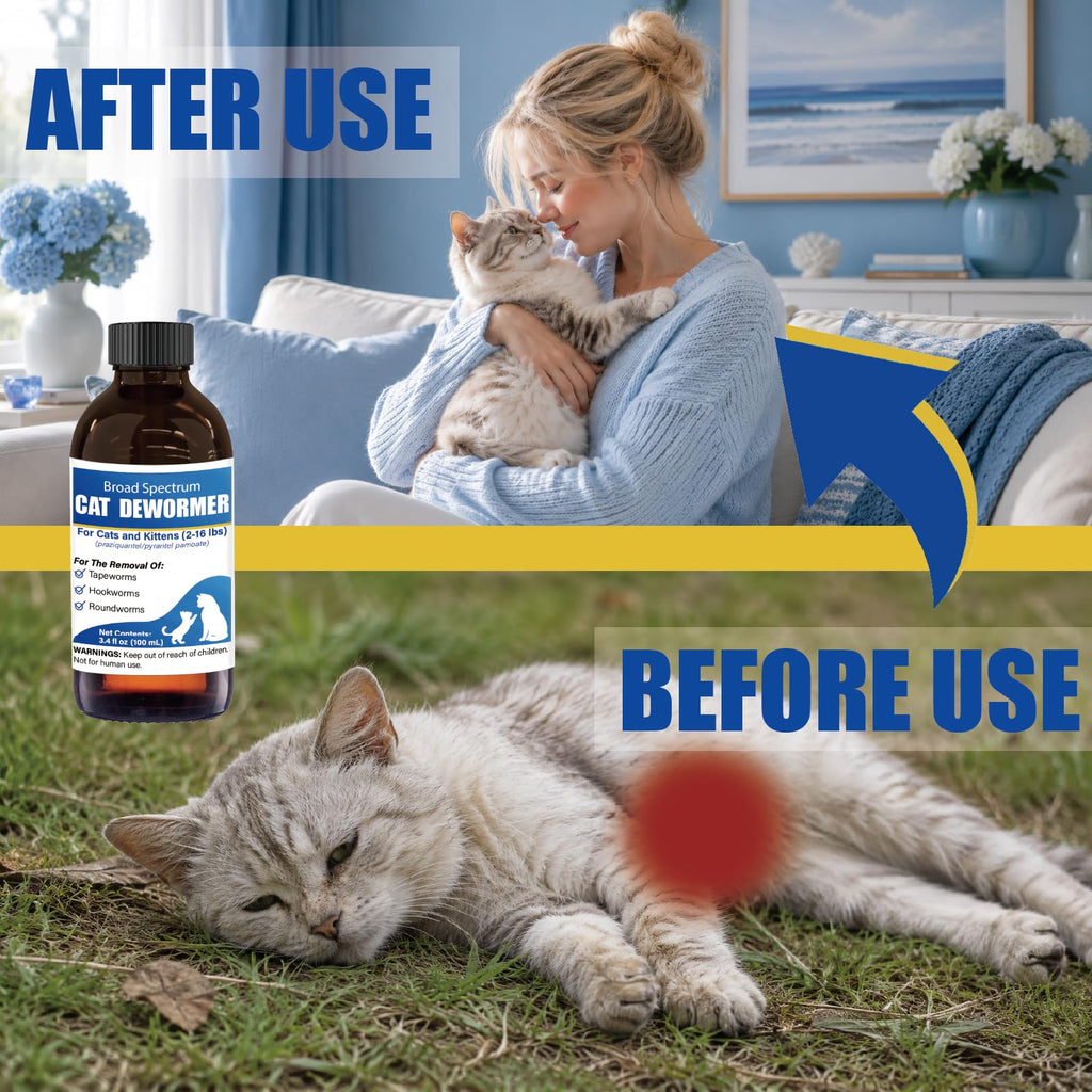 Cat Dewormer Liquid 100 mL with Oral Syringe U14536