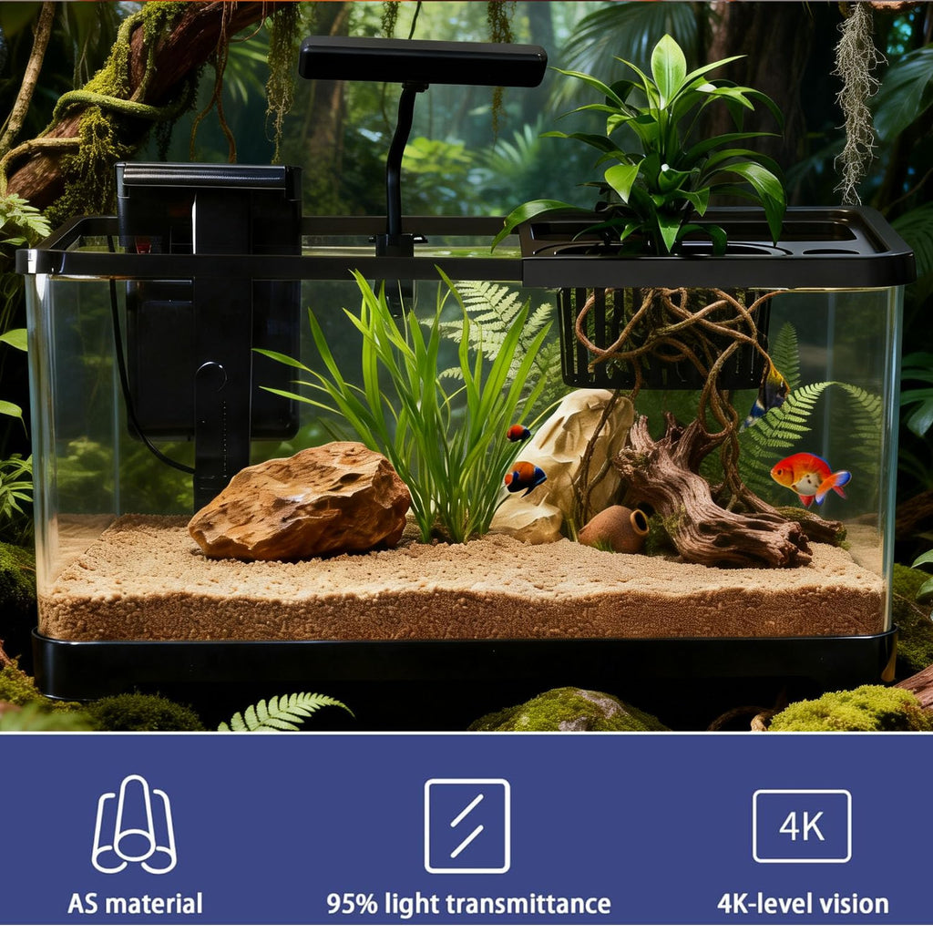 5 Gallon Plastic Aquarium Starter Kit with Filter and LED Light M473892