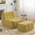 Yellow Memory Foam Bean Bag Chair with Ottoman Q42547