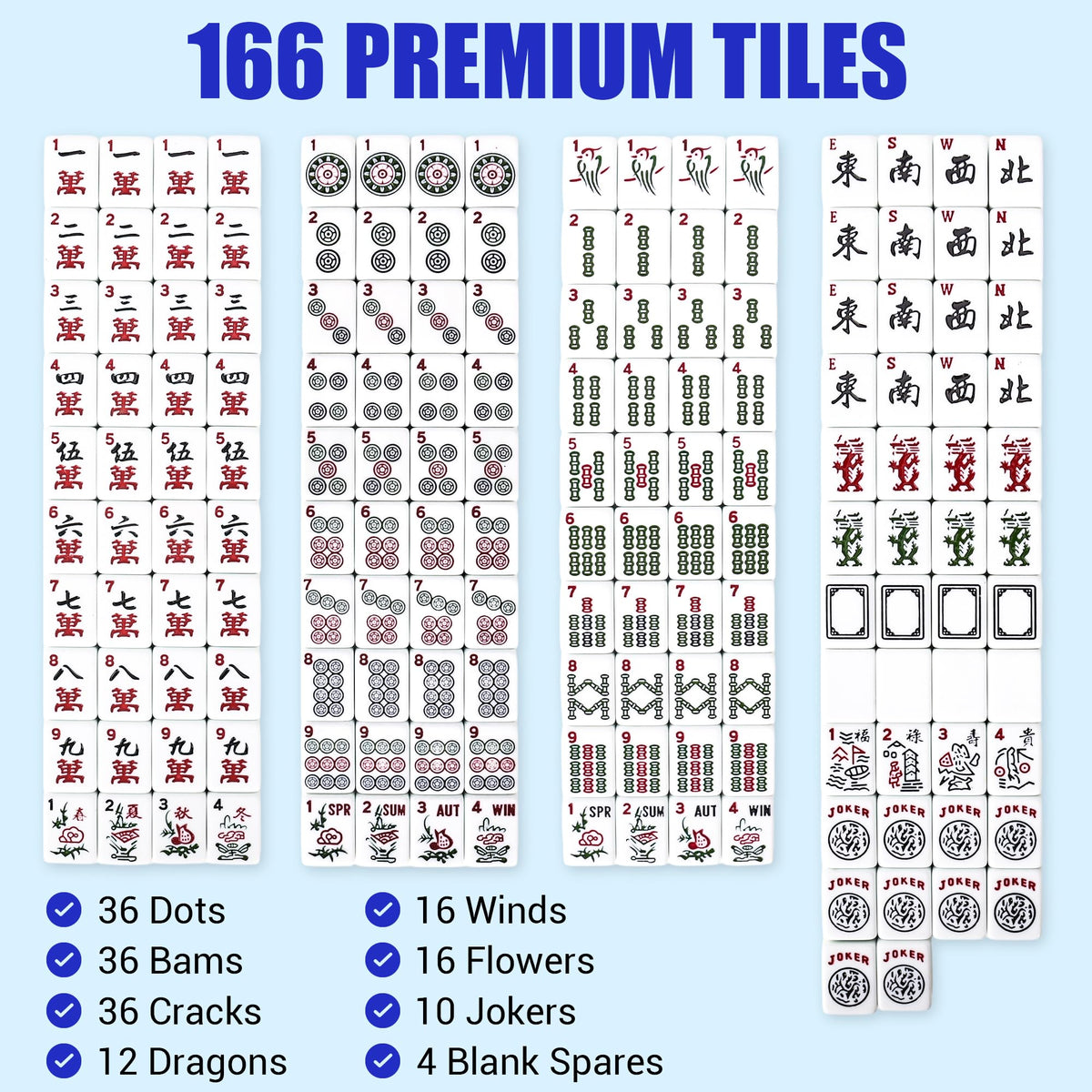 American Mahjong Game Set with Mat and Racks Y687970