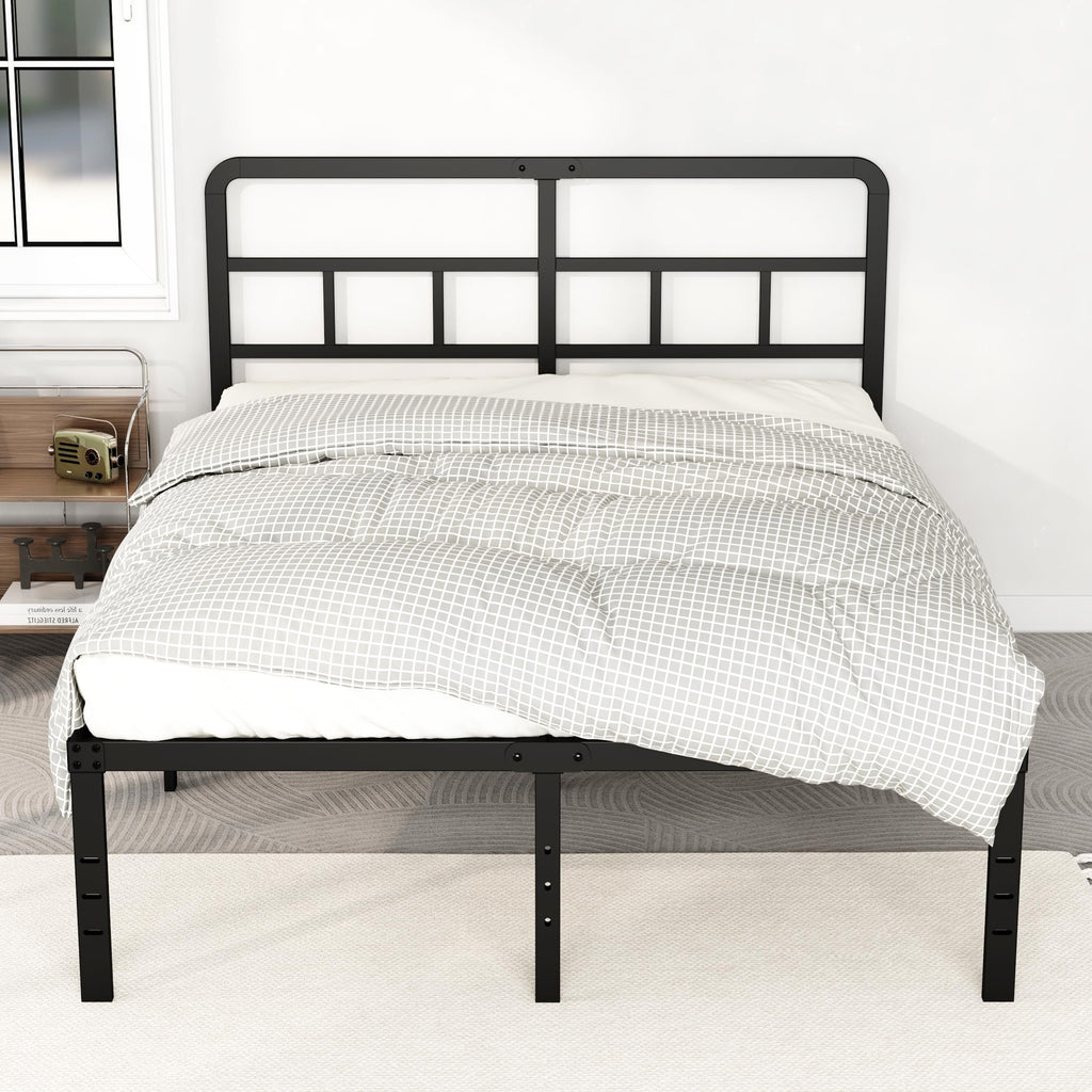 18 Inch Metal Queen Bed Frame with Headboard H124113