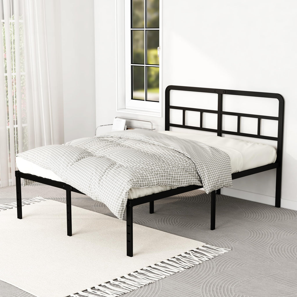 18 Inch Metal Queen Bed Frame with Headboard H124113