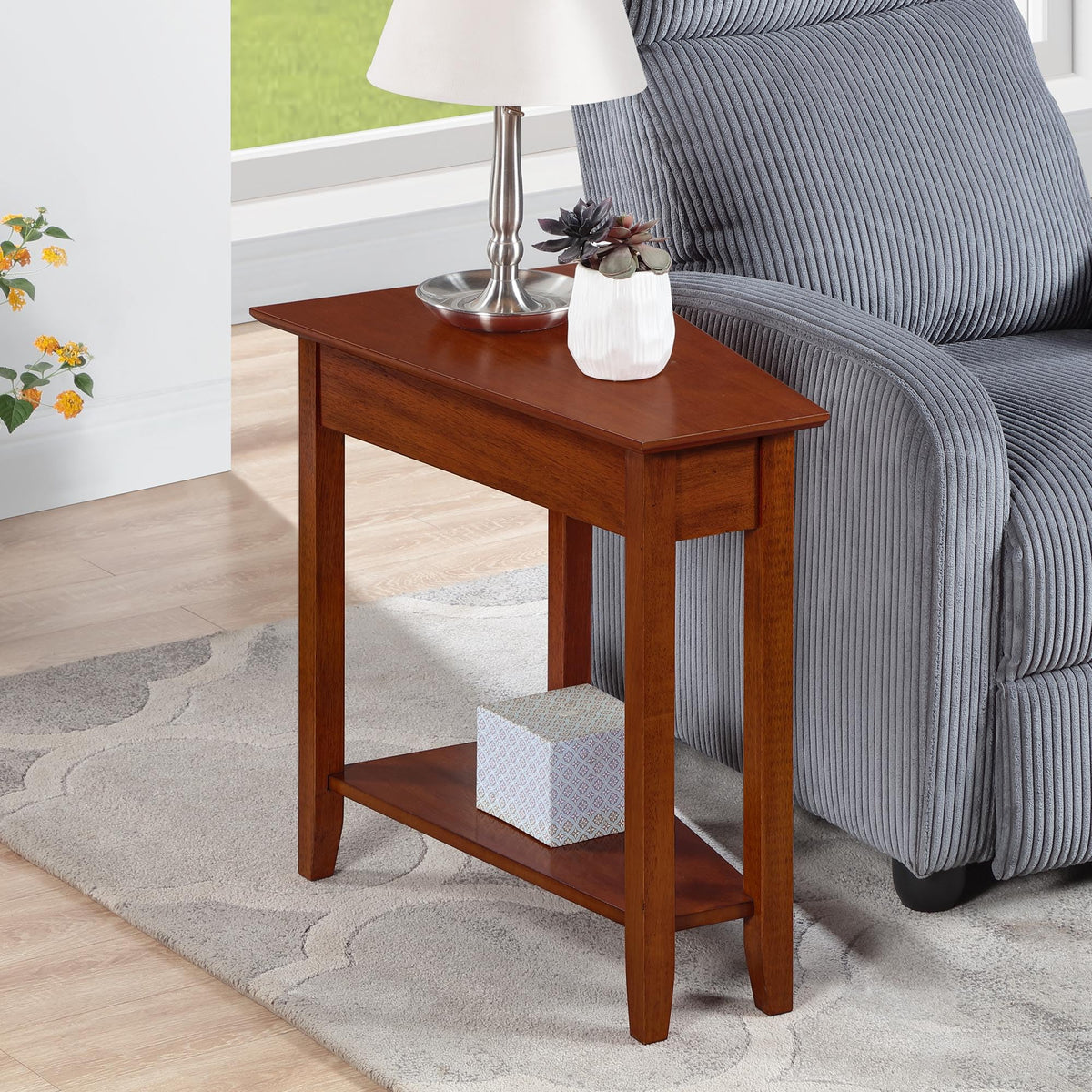 24" Cherry End Table with Storage Shelf S7473